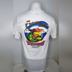 Hanes- S -Men's Heavyweight White Shirt"The Green Parrot"Paradise Island-Bahamas